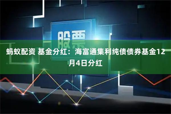 蚂蚁配资 基金分红:海富通集利纯债债券基金12月4日分红