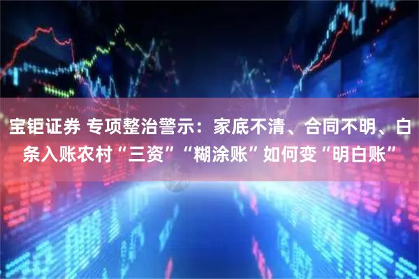 宝钜证券 专项整治警示：家底不清、合同不明、白条入账农村“三资”“糊涂账”如何变“明白账”